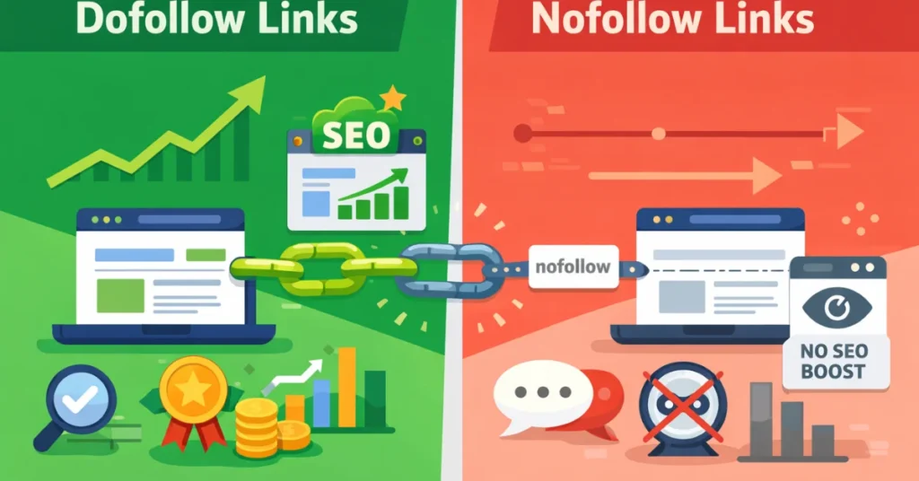 do nofollow links help seo comparison illustration