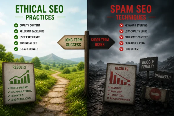 White Hat vs Black Hat SEO also known as ethical vs unethical SEO practices