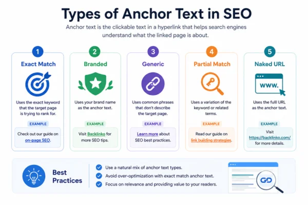 image defining types of anchor text in seo