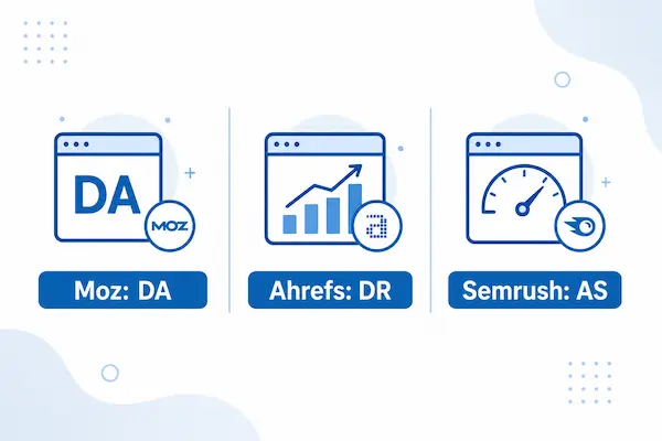 Comparing Moz, Ahrefs, and Semrush authority metrics side by side